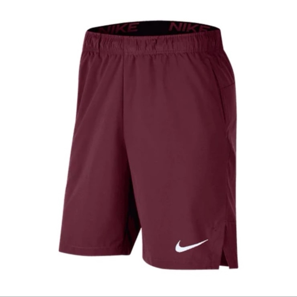 NIKE MEN'S TEAM DRI FIT FLEX WOVEN SHORT (WITH POCKETS) Maroon